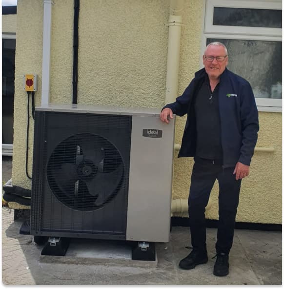 Air source heat pump installed by Reneww